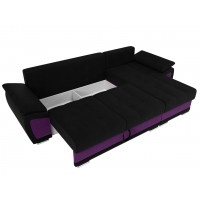 Угловой диван Нэстор (микровельвет чёрный фиолетовый) - Изображение 3